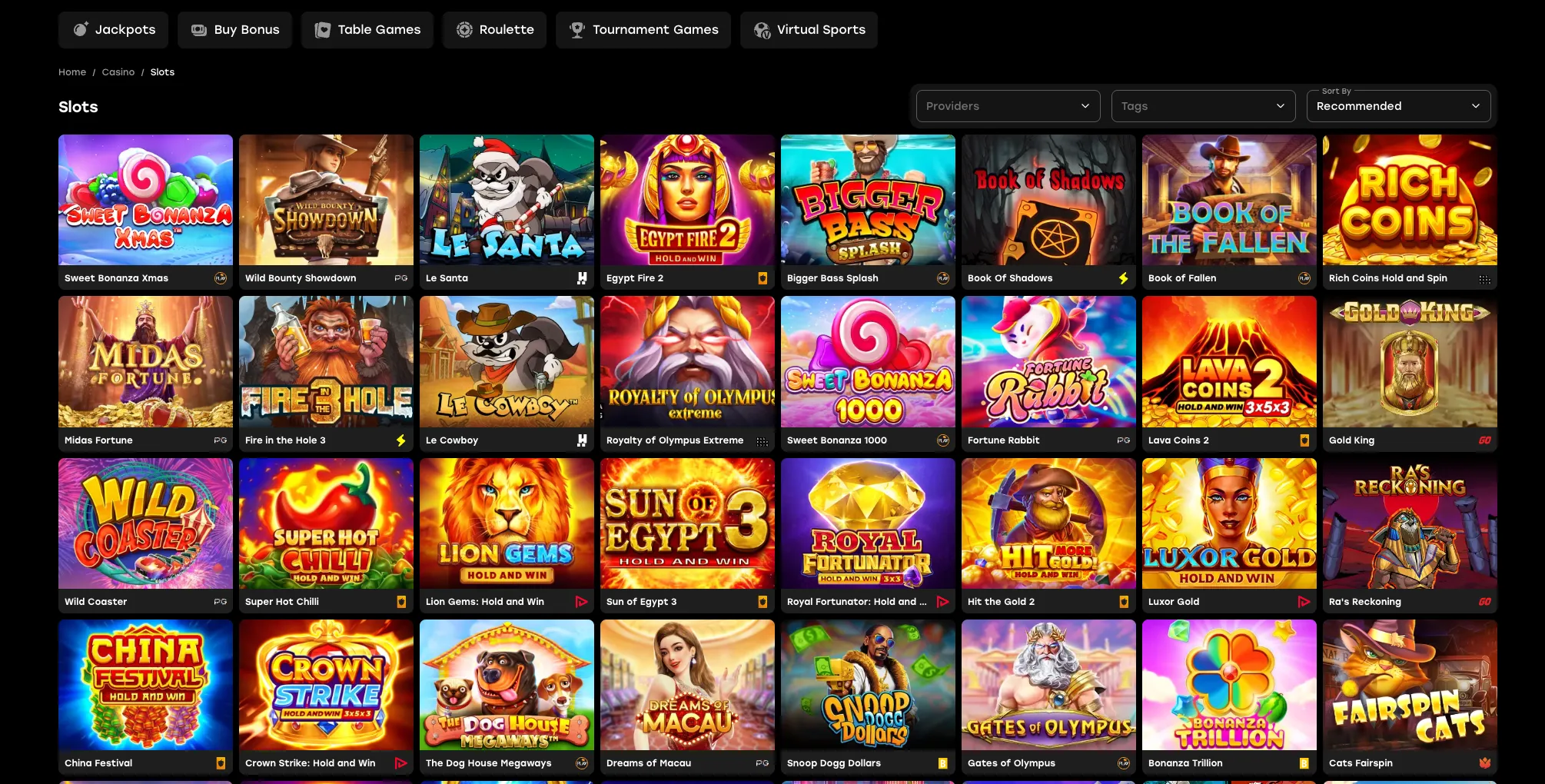 Games and Software Providers